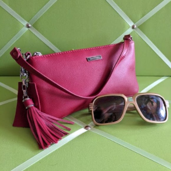 Danier Handbags - Danier Genuine Leather Red Clutch/ Wristlet